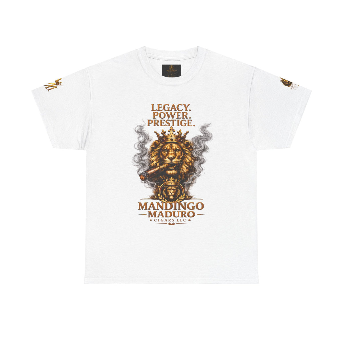 Lion Crest T-Shirt — "Legacy. Power. Prestige." Mandingo Maduro Graphic Tee