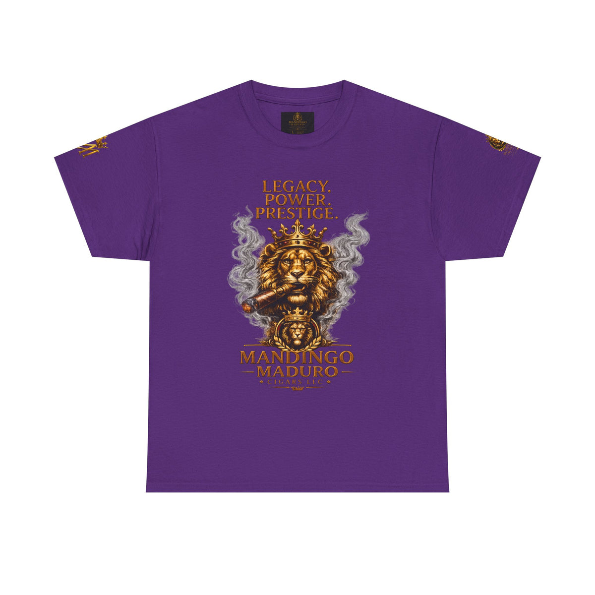 Lion Crest T-Shirt — "Legacy. Power. Prestige." Mandingo Maduro Graphic Tee