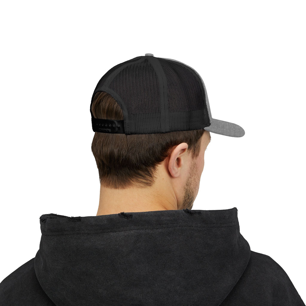 Lion Crest Snapback Trucker Cap — Vintage Regal Crest Embroidered Mesh Hat