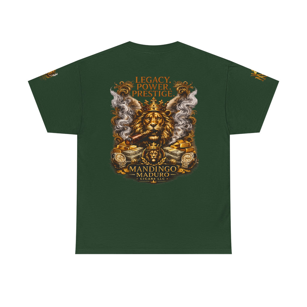 Lion Crest T-Shirt — "Legacy. Power. Prestige." Mandingo Maduro Graphic Tee
