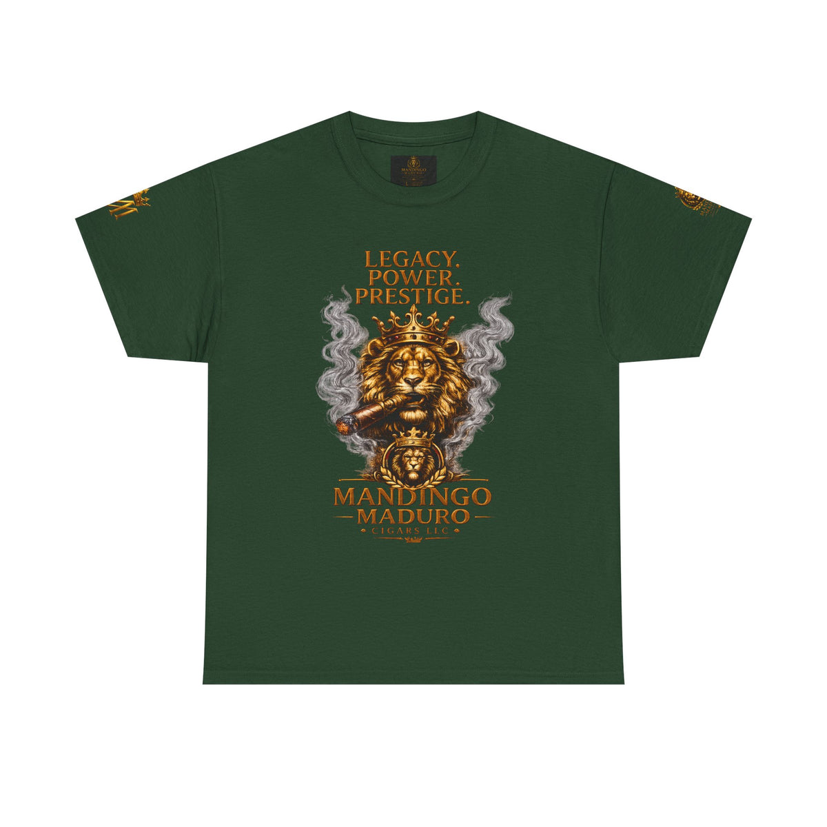Lion Crest T-Shirt — "Legacy. Power. Prestige." Mandingo Maduro Graphic Tee