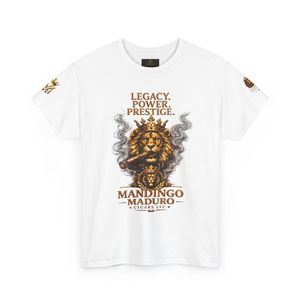 Lion Crest T-Shirt — "Legacy. Power. Prestige." Mandingo Maduro Graphic Tee