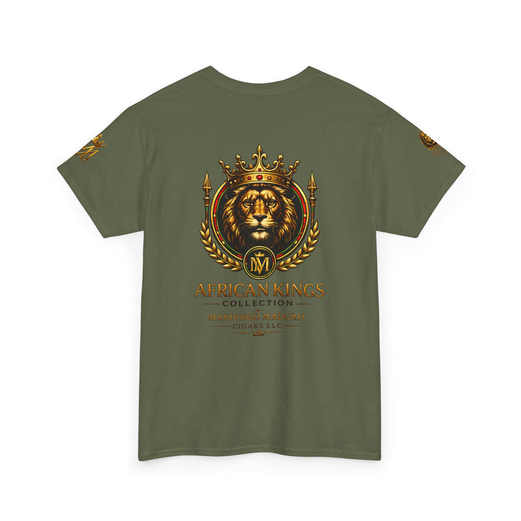 African Kings Lion Map T-Shirt — Afrocentric Royalty Graphic Tee