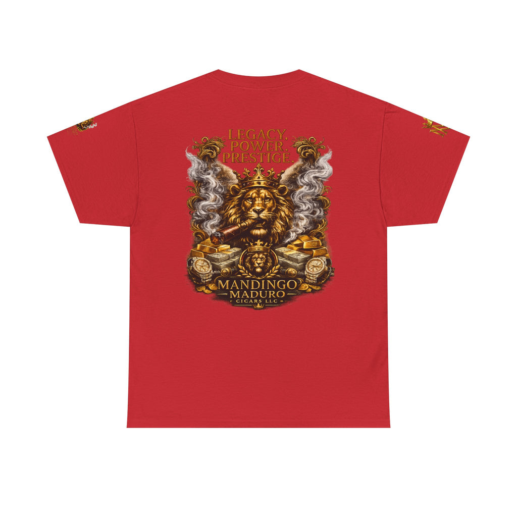 Lion Crest T-Shirt — "Legacy. Power. Prestige." Mandingo Maduro Graphic Tee