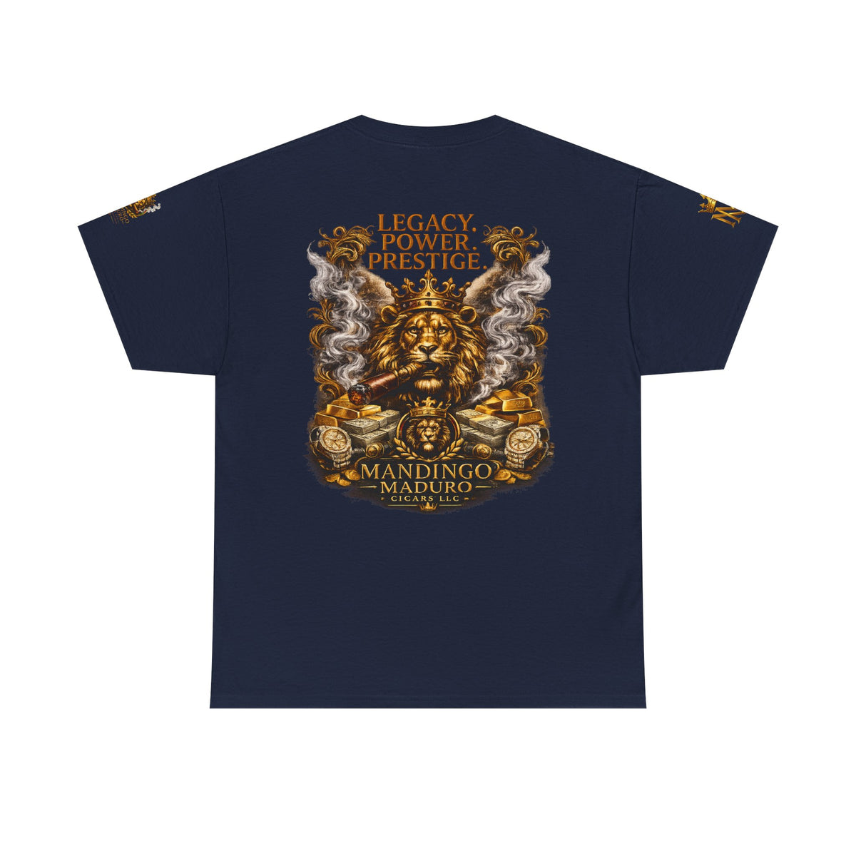 Lion Crest T-Shirt — "Legacy. Power. Prestige." Mandingo Maduro Graphic Tee