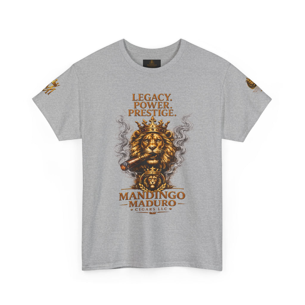 Lion Crest T-Shirt — "Legacy. Power. Prestige." Mandingo Maduro Graphic Tee