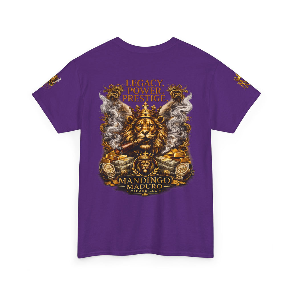 Lion Crest T-Shirt — "Legacy. Power. Prestige." Mandingo Maduro Graphic Tee