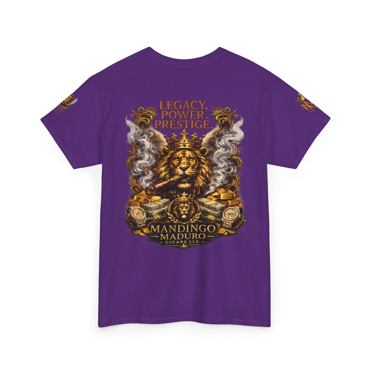 Lion Crest T-Shirt — "Legacy. Power. Prestige." Mandingo Maduro Graphic Tee