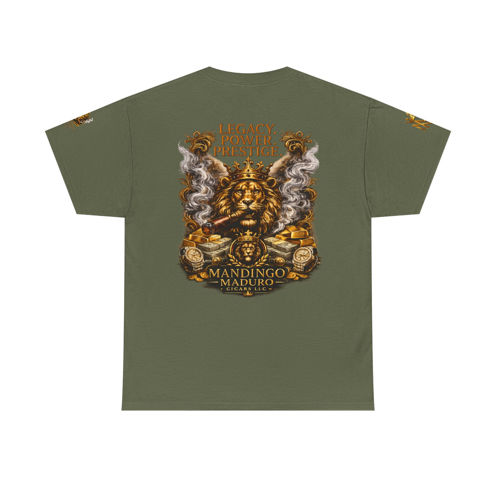 Lion Crest T-Shirt — "Legacy. Power. Prestige." Mandingo Maduro Graphic Tee