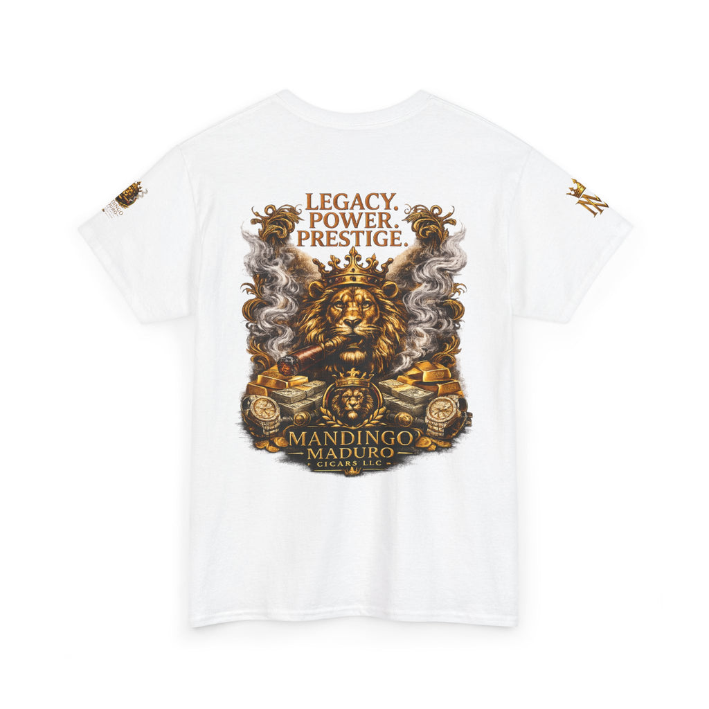 Lion Crest T-Shirt — "Legacy. Power. Prestige." Mandingo Maduro Graphic Tee