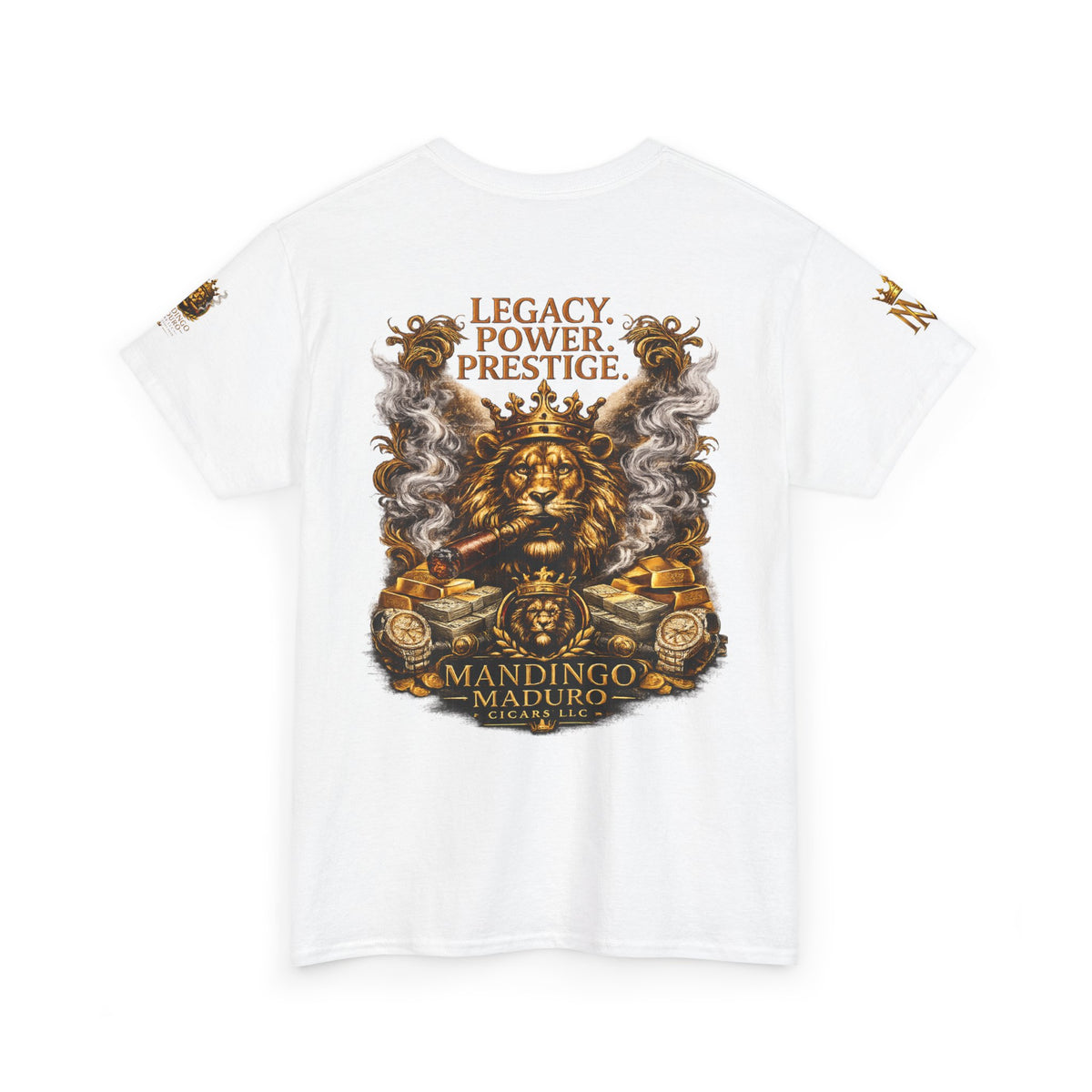 Lion Crest T-Shirt — "Legacy. Power. Prestige." Mandingo Maduro Graphic Tee