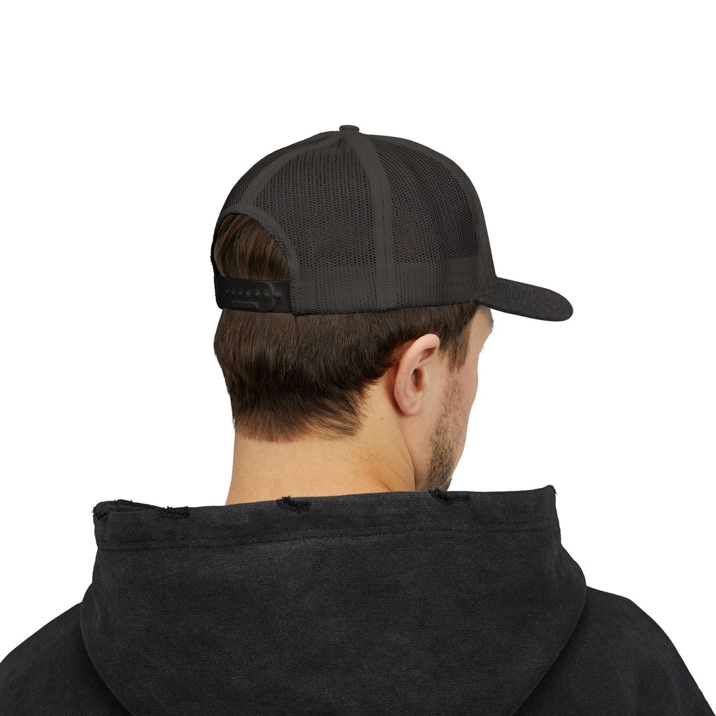 Lion Crest Snapback Trucker Cap — Vintage Regal Crest Embroidered Mesh Hat