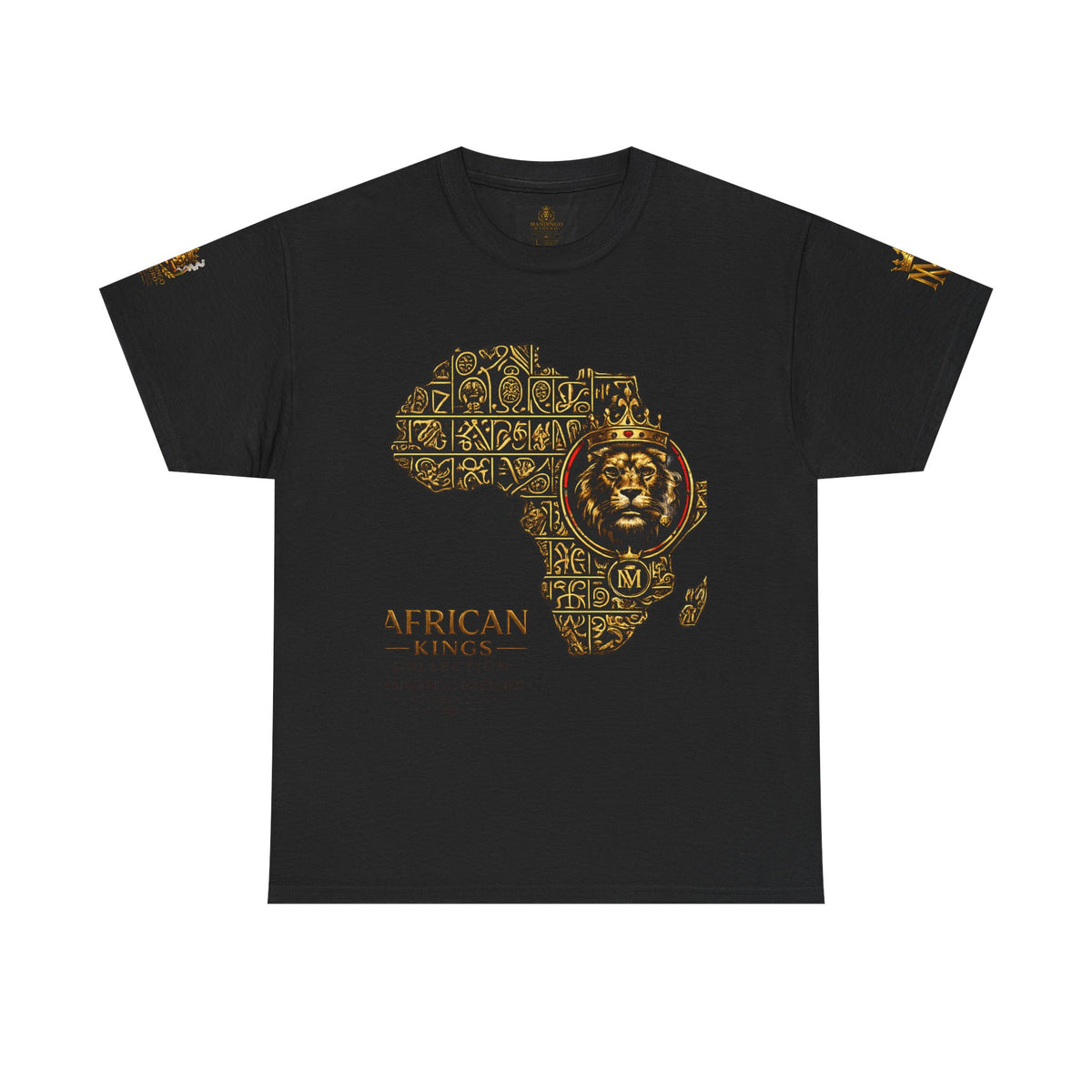 African Kings Lion Map T-Shirt — Afrocentric Royalty Graphic Tee