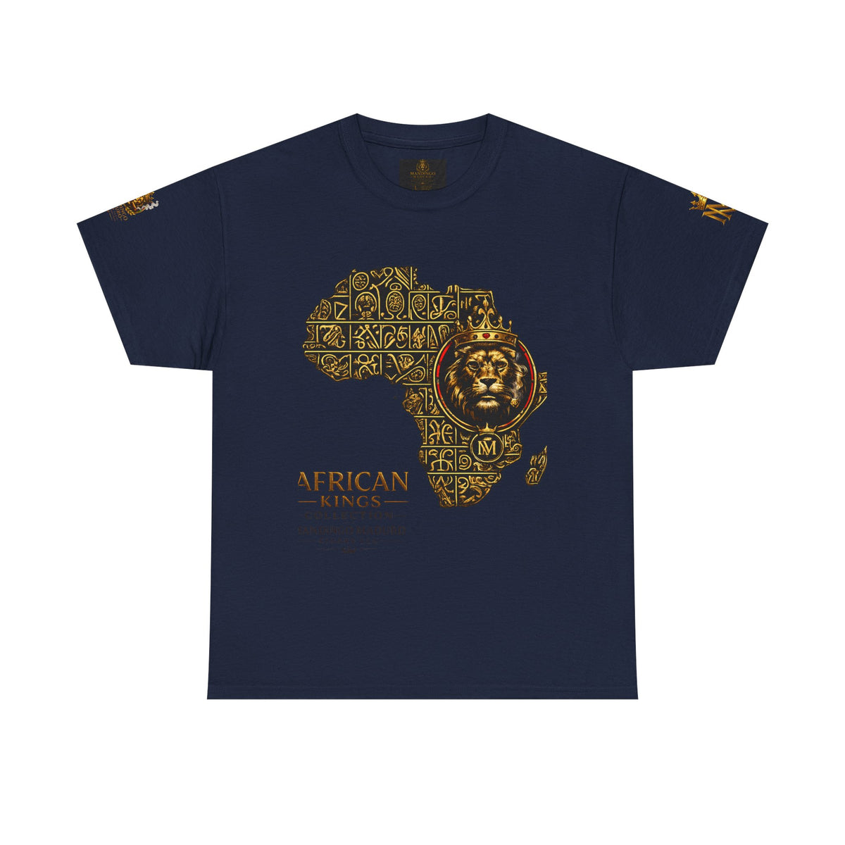 African Kings Lion Map T-Shirt — Afrocentric Royalty Graphic Tee