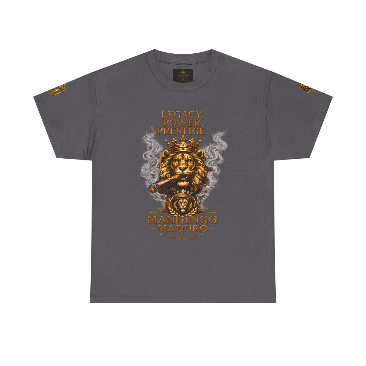 Lion Crest T-Shirt — "Legacy. Power. Prestige." Mandingo Maduro Graphic Tee