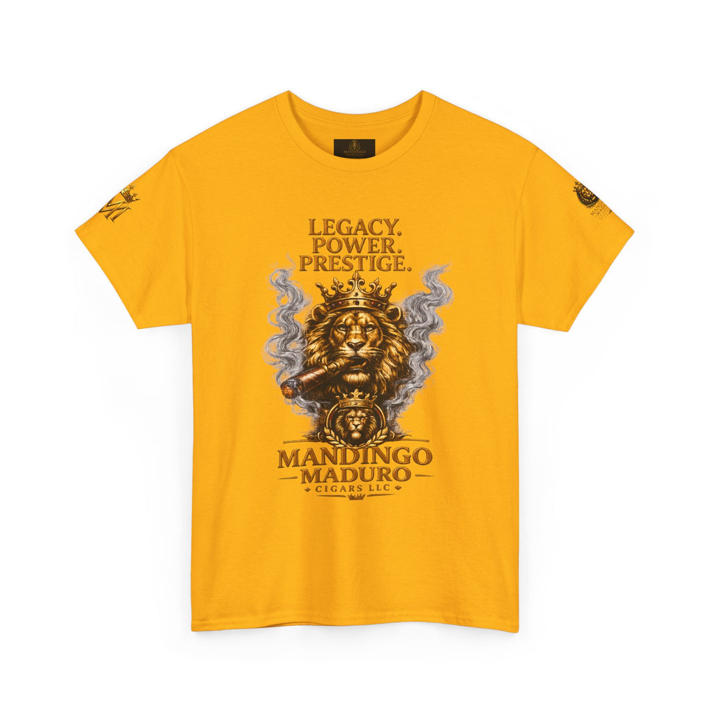 Lion Crest T-Shirt — "Legacy. Power. Prestige." Mandingo Maduro Graphic Tee