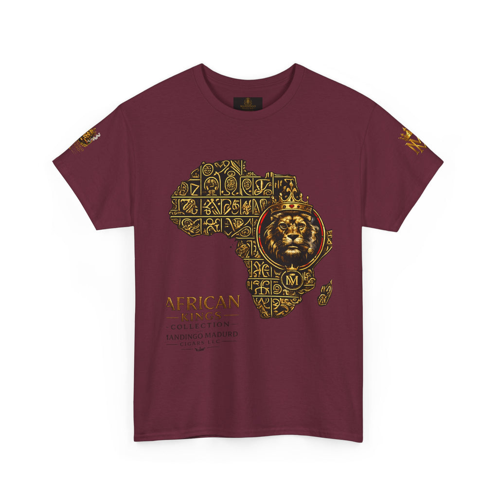 African Kings Lion Map T-Shirt — Afrocentric Royalty Graphic Tee