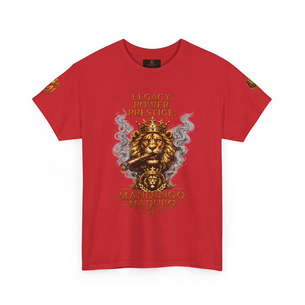 Lion Crest T-Shirt — "Legacy. Power. Prestige." Mandingo Maduro Graphic Tee