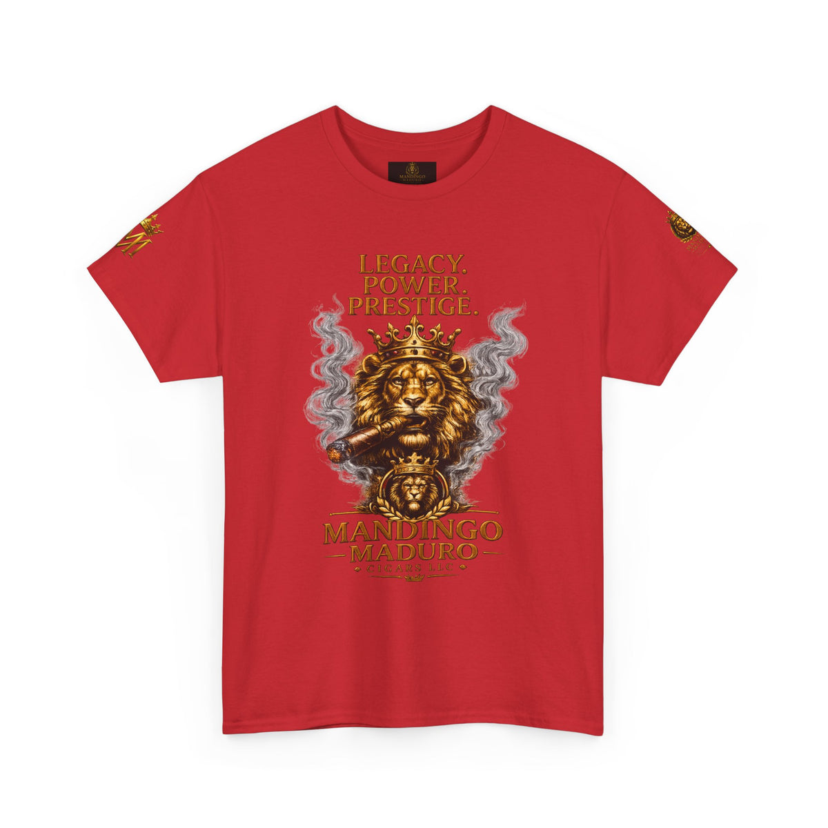 Lion Crest T-Shirt — "Legacy. Power. Prestige." Mandingo Maduro Graphic Tee