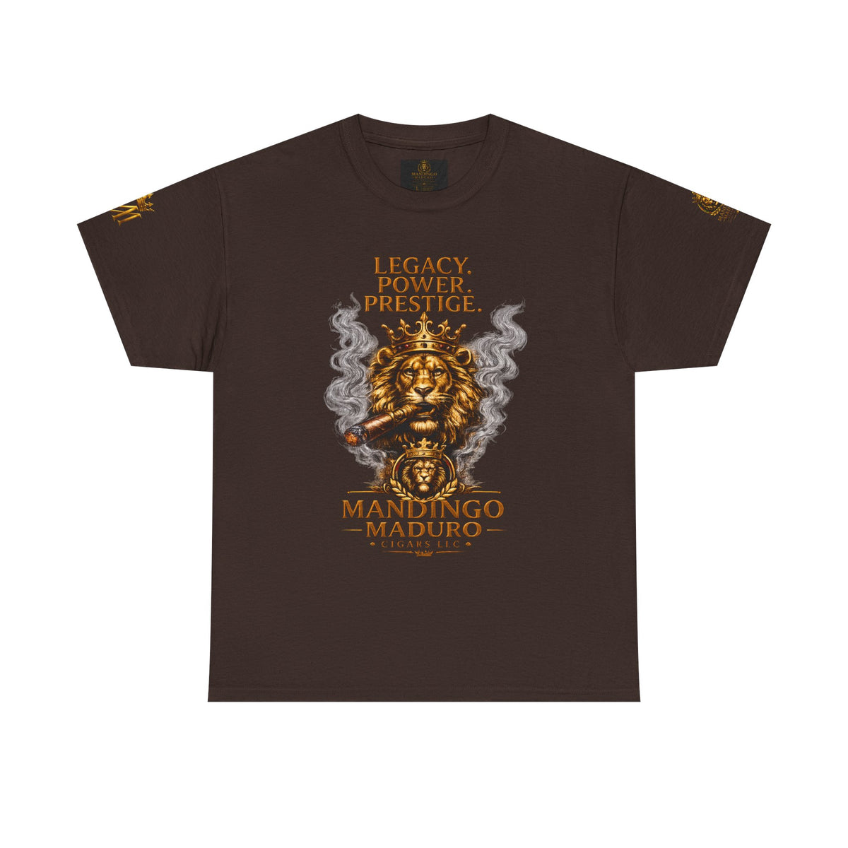 Lion Crest T-Shirt — "Legacy. Power. Prestige." Mandingo Maduro Graphic Tee