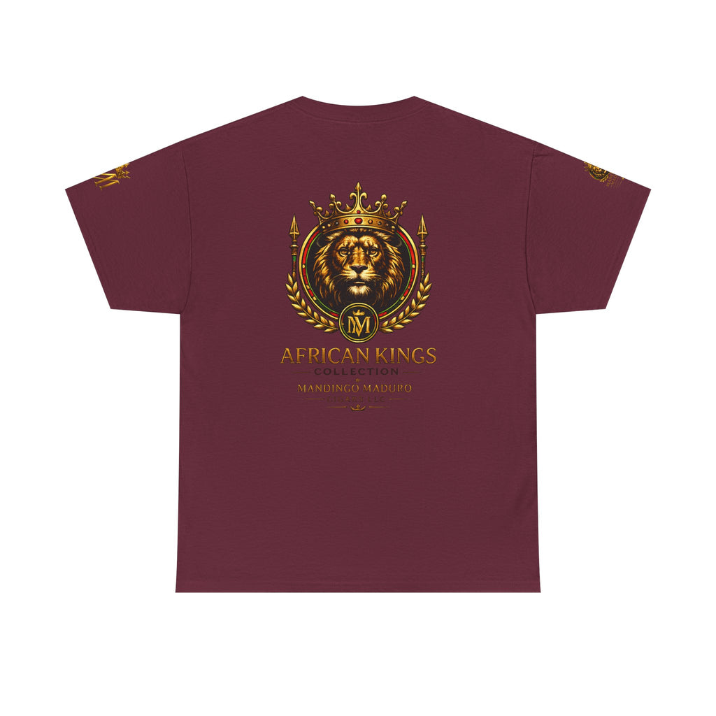 African Kings Lion Map T-Shirt — Afrocentric Royalty Graphic Tee