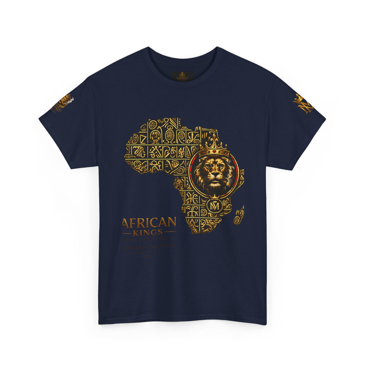 African Kings Lion Map T-Shirt — Afrocentric Royalty Graphic Tee