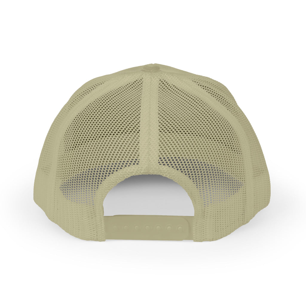 Lion Crest Snapback Trucker Cap — Vintage Regal Crest Embroidered Mesh Hat