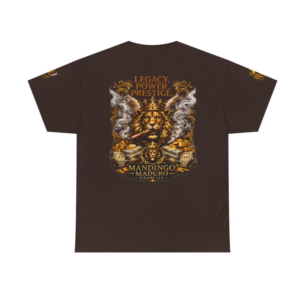 Lion Crest T-Shirt — "Legacy. Power. Prestige." Mandingo Maduro Graphic Tee