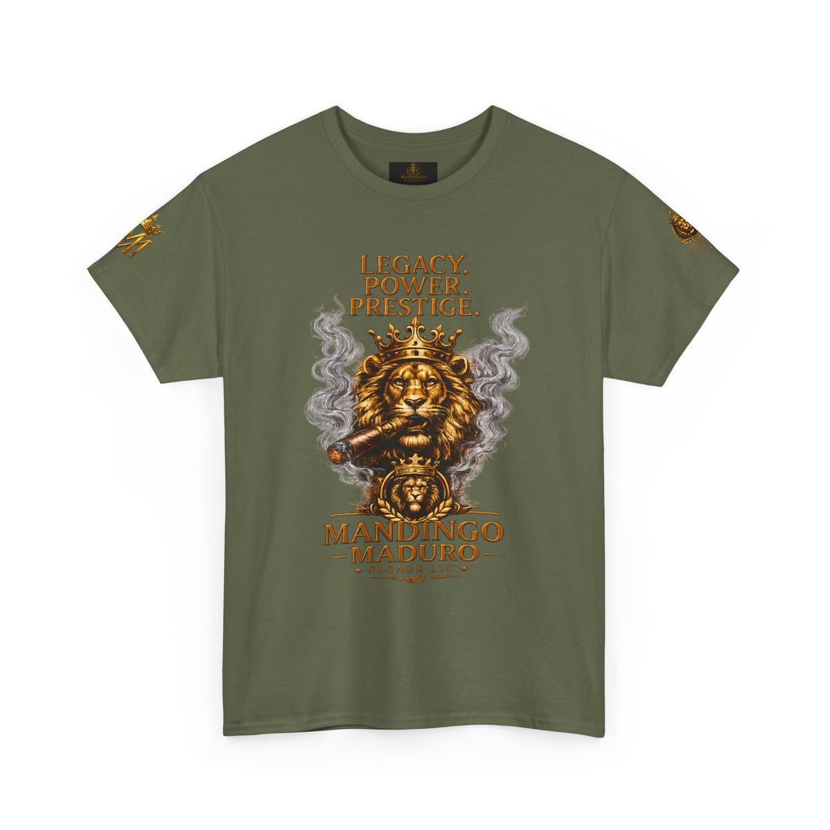Lion Crest T-Shirt — "Legacy. Power. Prestige." Mandingo Maduro Graphic Tee