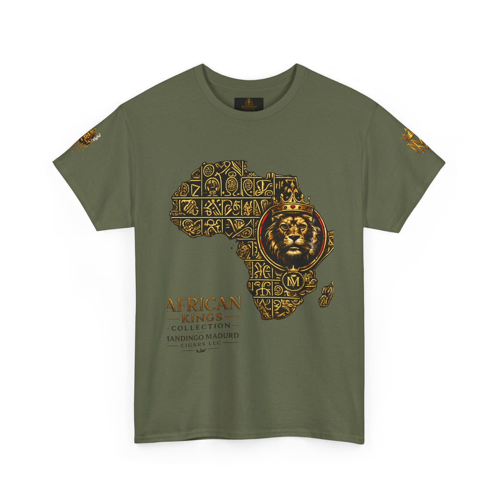 African Kings Lion Map T-Shirt — Afrocentric Royalty Graphic Tee