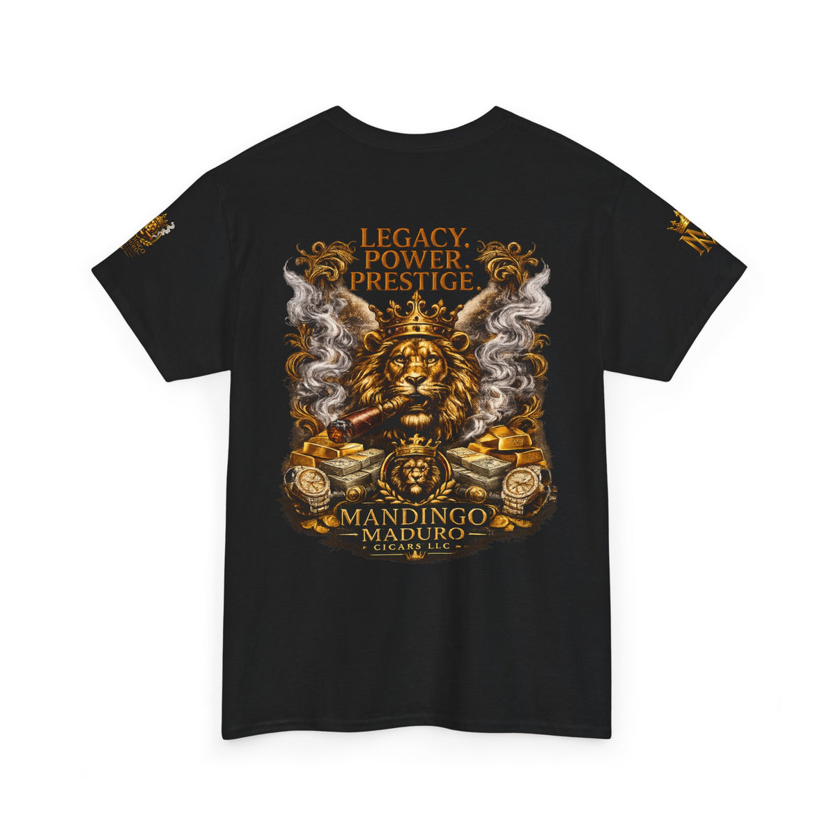 Lion Crest T-Shirt — "Legacy. Power. Prestige." Mandingo Maduro Graphic Tee