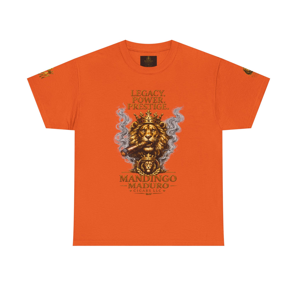 Lion Crest T-Shirt — "Legacy. Power. Prestige." Mandingo Maduro Graphic Tee