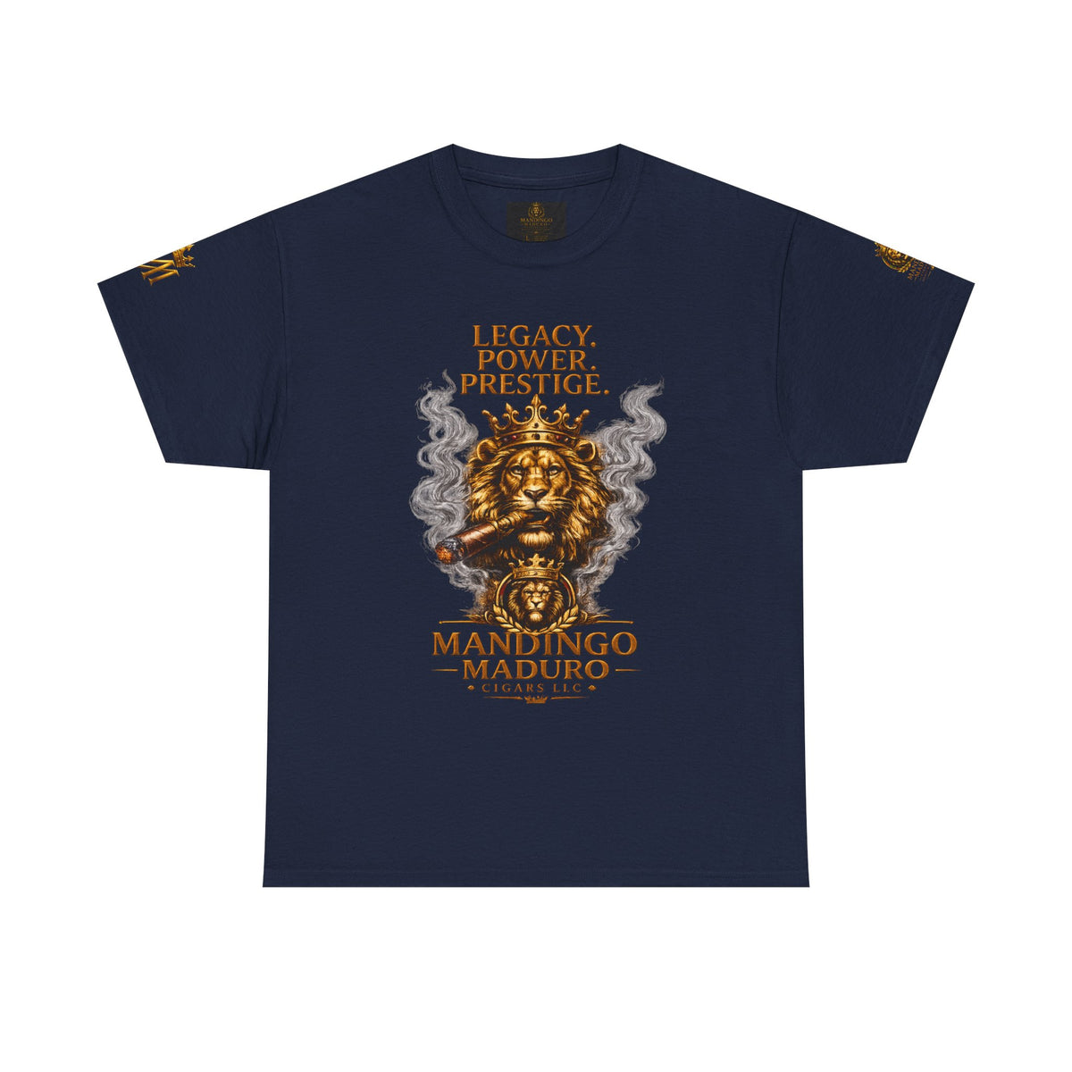 Lion Crest T-Shirt — "Legacy. Power. Prestige." Mandingo Maduro Graphic Tee