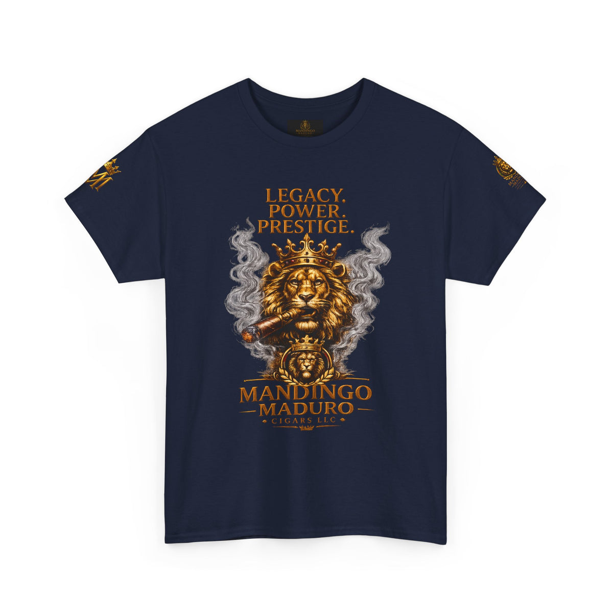 Lion Crest T-Shirt — "Legacy. Power. Prestige." Mandingo Maduro Graphic Tee