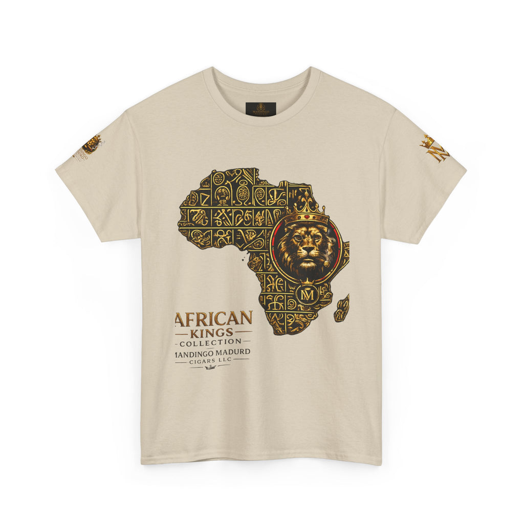 African Kings Lion Map T-Shirt — Afrocentric Royalty Graphic Tee