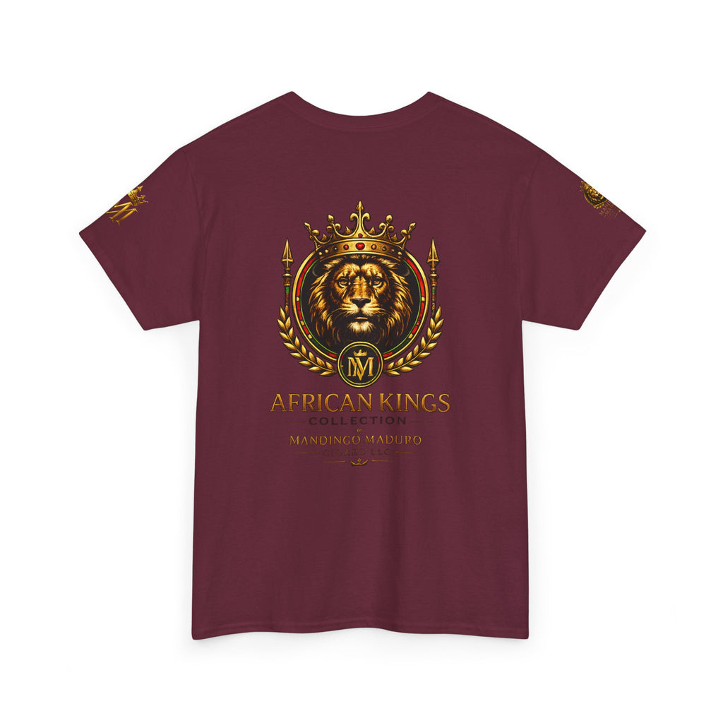 African Kings Lion Map T-Shirt — Afrocentric Royalty Graphic Tee