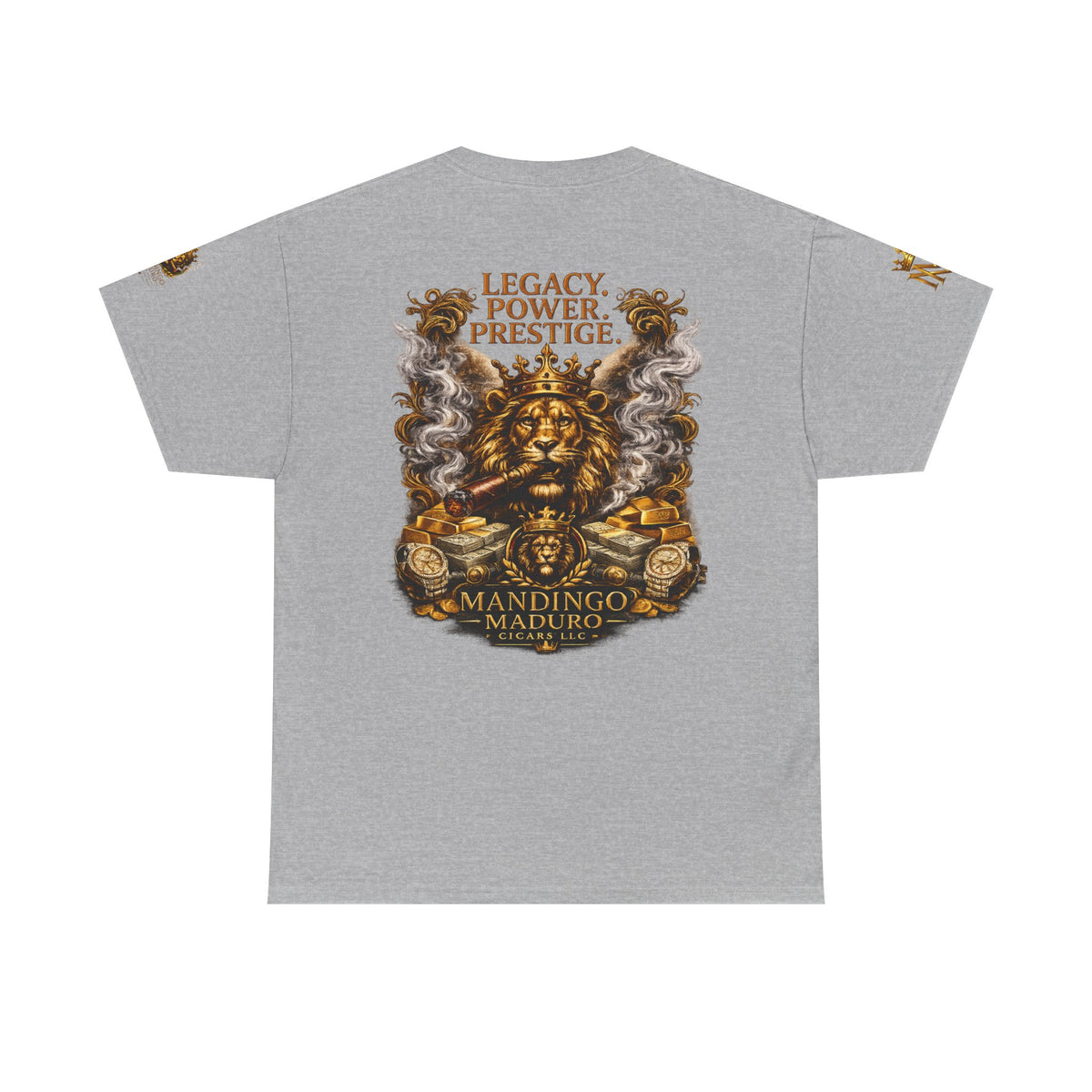 Lion Crest T-Shirt — "Legacy. Power. Prestige." Mandingo Maduro Graphic Tee