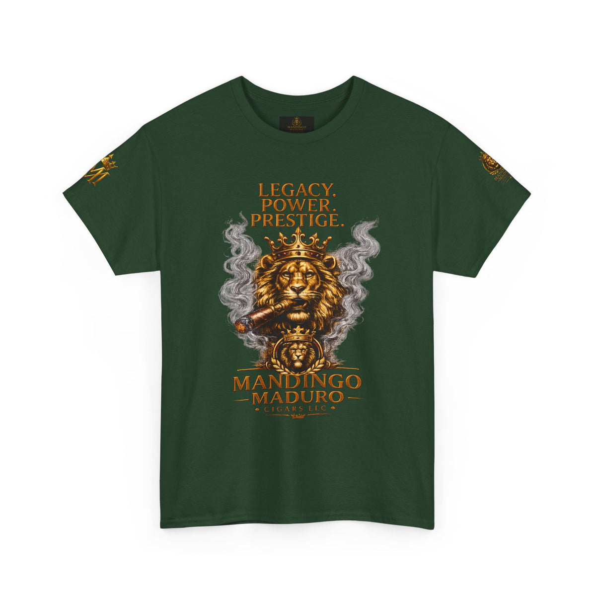 Lion Crest T-Shirt — "Legacy. Power. Prestige." Mandingo Maduro Graphic Tee