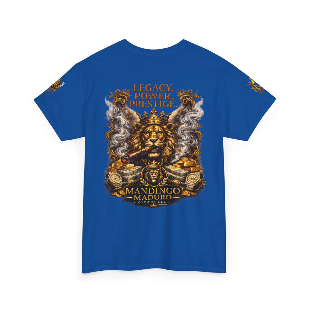 Lion Crest T-Shirt — "Legacy. Power. Prestige." Mandingo Maduro Graphic Tee