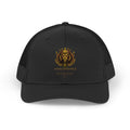 Lion Crest Snapback Trucker Cap — Vintage Regal Crest Embroidered Mesh Hat