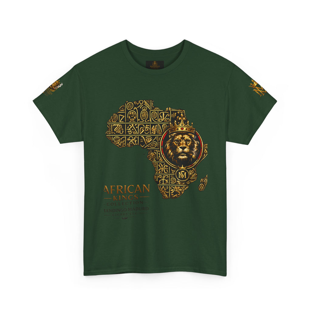 African Kings Lion Map T-Shirt — Afrocentric Royalty Graphic Tee