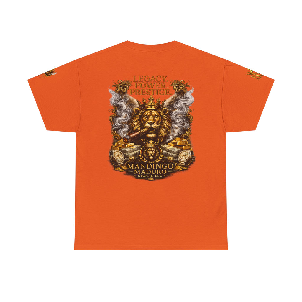 Lion Crest T-Shirt — "Legacy. Power. Prestige." Mandingo Maduro Graphic Tee