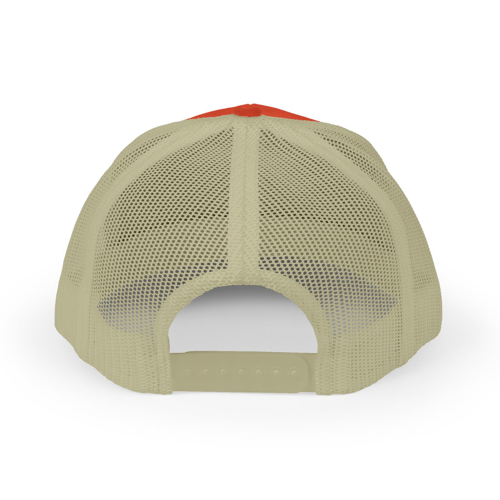 Lion Crest Snapback Trucker Cap — Vintage Regal Crest Embroidered Mesh Hat
