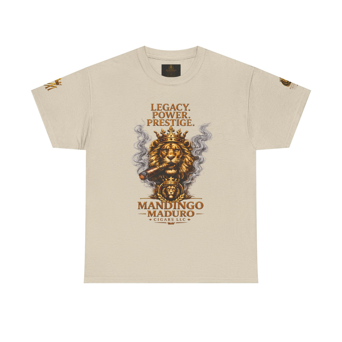 Lion Crest T-Shirt — "Legacy. Power. Prestige." Mandingo Maduro Graphic Tee