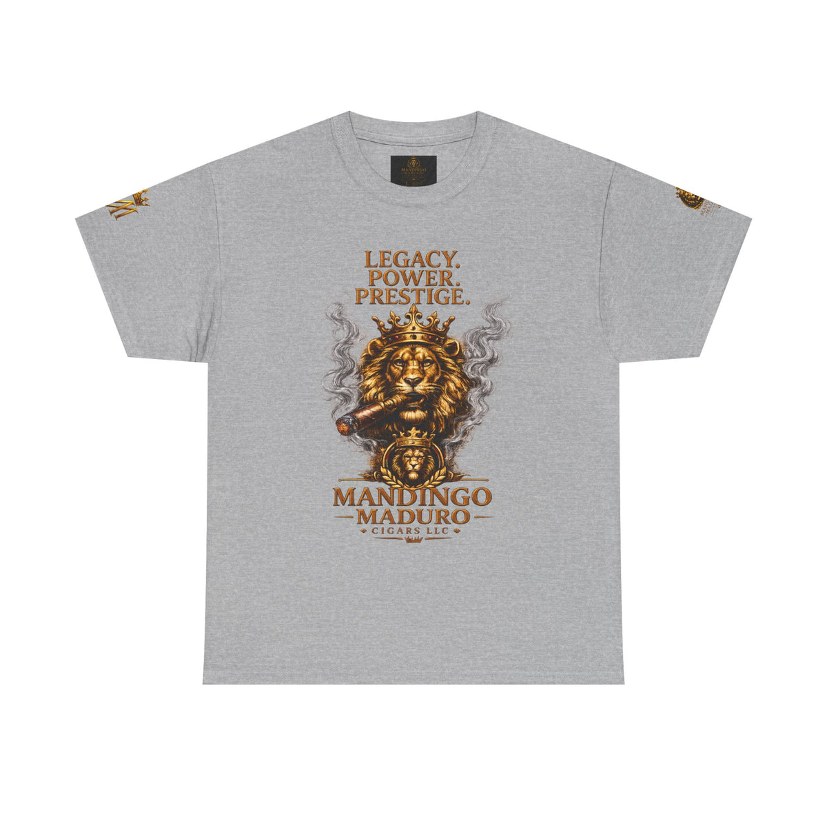 Lion Crest T-Shirt — "Legacy. Power. Prestige." Mandingo Maduro Graphic Tee