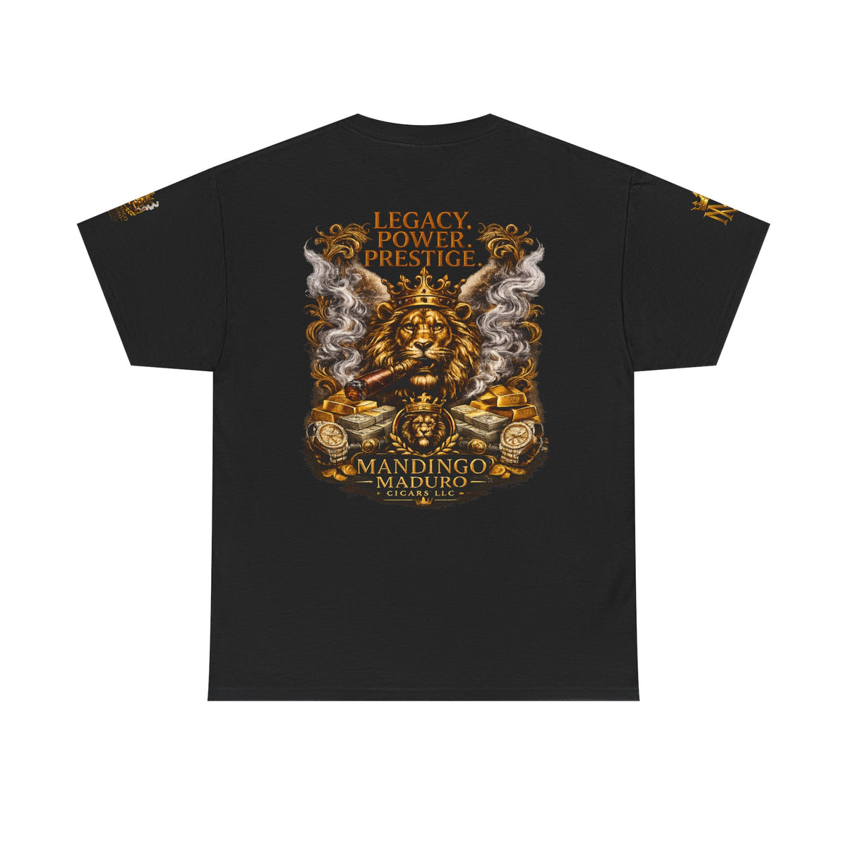 Lion Crest T-Shirt — "Legacy. Power. Prestige." Mandingo Maduro Graphic Tee