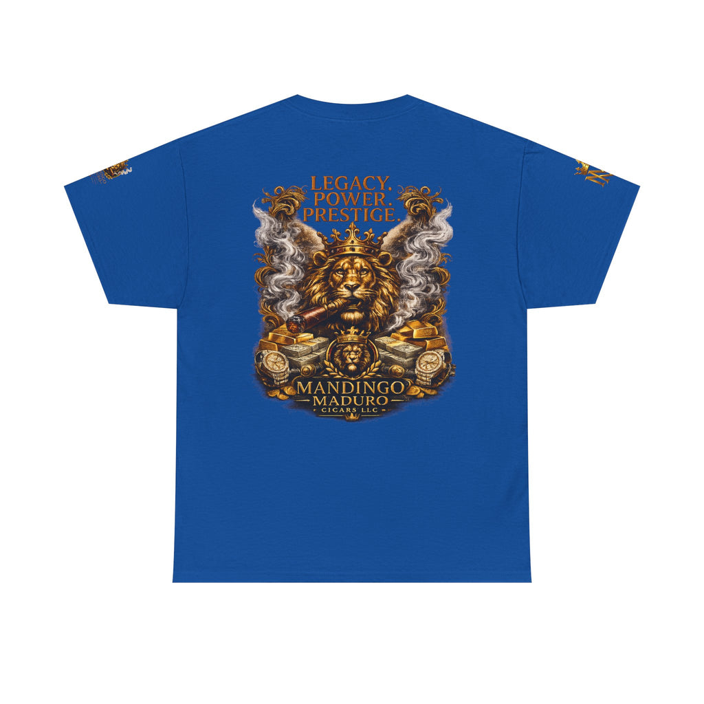 Lion Crest T-Shirt — "Legacy. Power. Prestige." Mandingo Maduro Graphic Tee