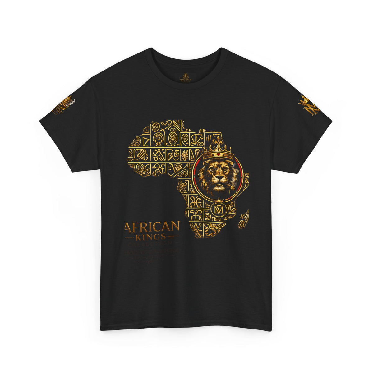 African Kings Lion Map T-Shirt — Afrocentric Royalty Graphic Tee