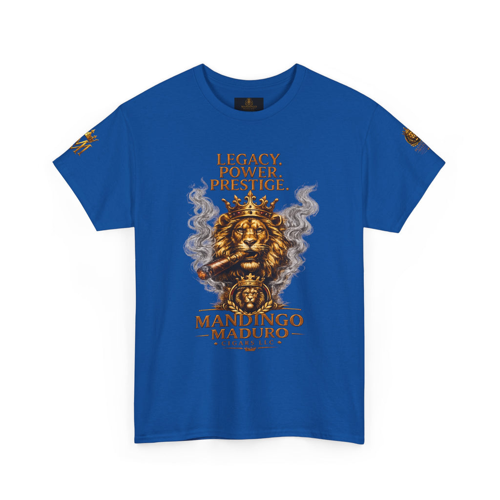 Lion Crest T-Shirt — "Legacy. Power. Prestige." Mandingo Maduro Graphic Tee