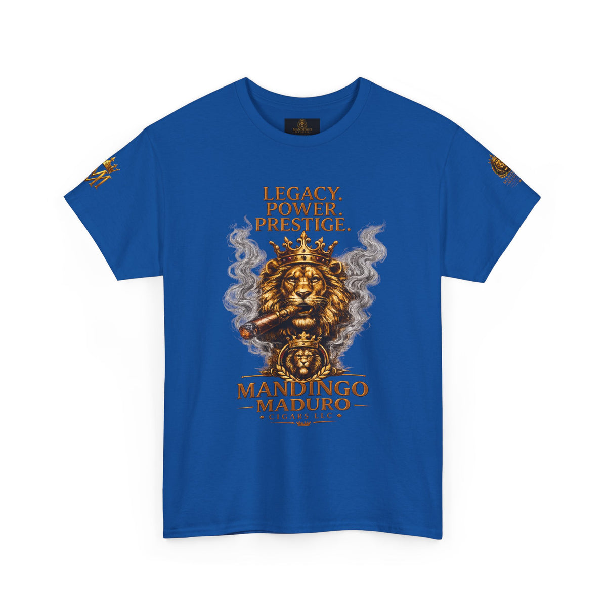 Lion Crest T-Shirt — "Legacy. Power. Prestige." Mandingo Maduro Graphic Tee